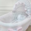 Couffin matelassé - Collection Noeud Couture - Blanc&Liberty Gris